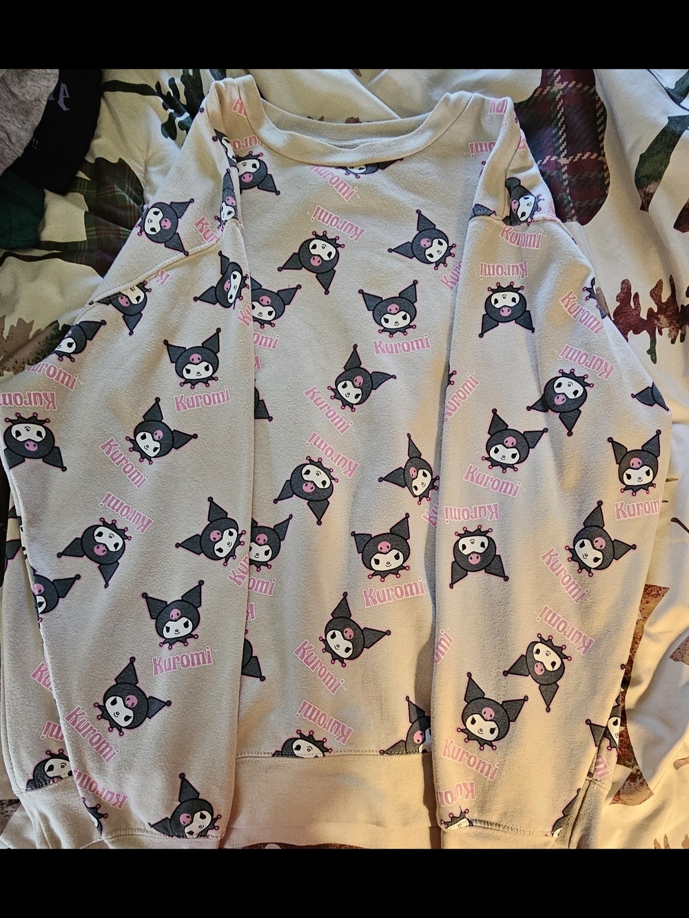 Sanrio Kuromi Cream Pink Graphic Sweatshirt